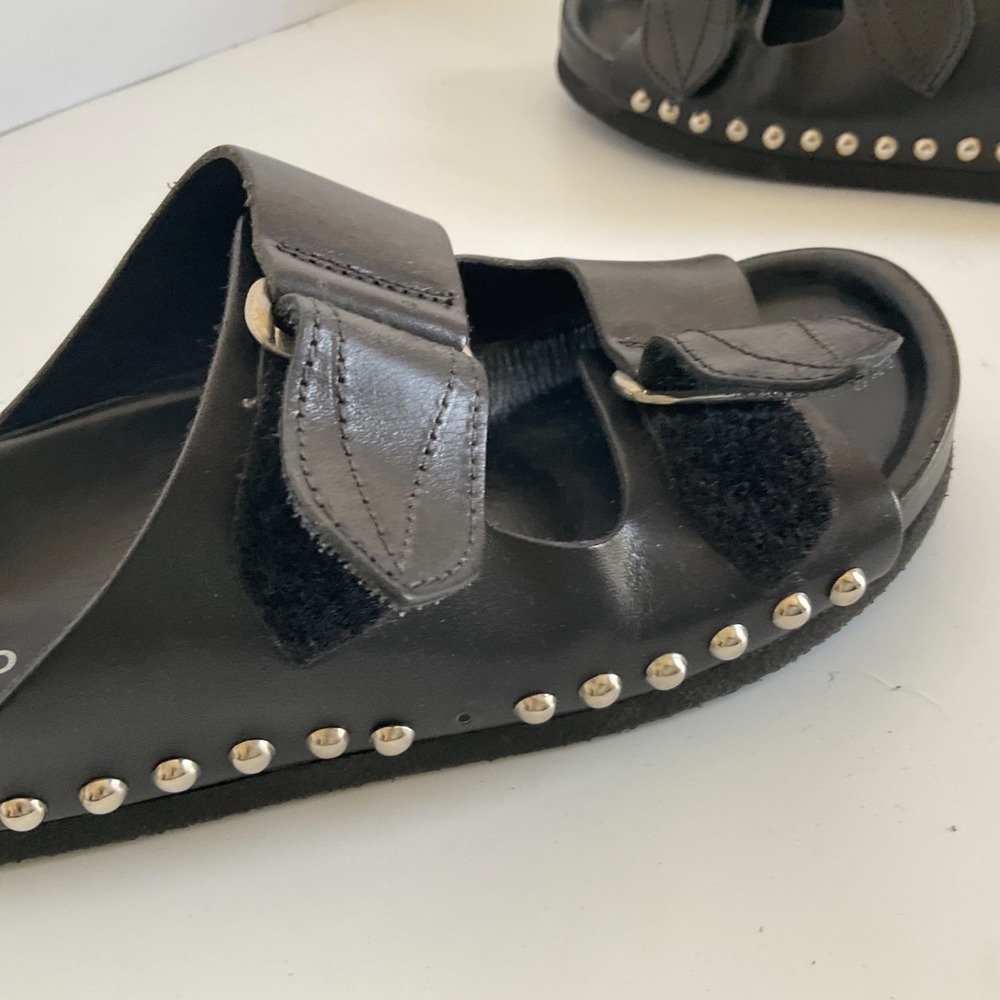 IRO Paris Kondo Mules Studded Leather Slip on Double Strap Sandals New $465 - Picture 8 of 10